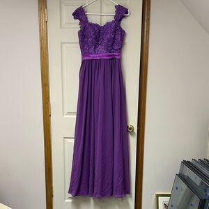 Purple Lace Evening Gown